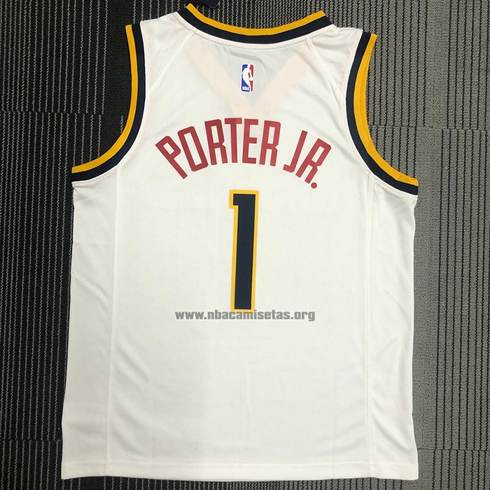 Camiseta Denver Nuggets Michael Porter Jr. NO 1 Association Blanco